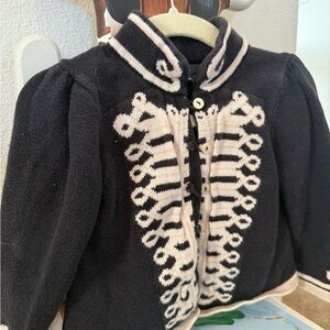 GAP Black and Cream Military-Style Knit Jacket